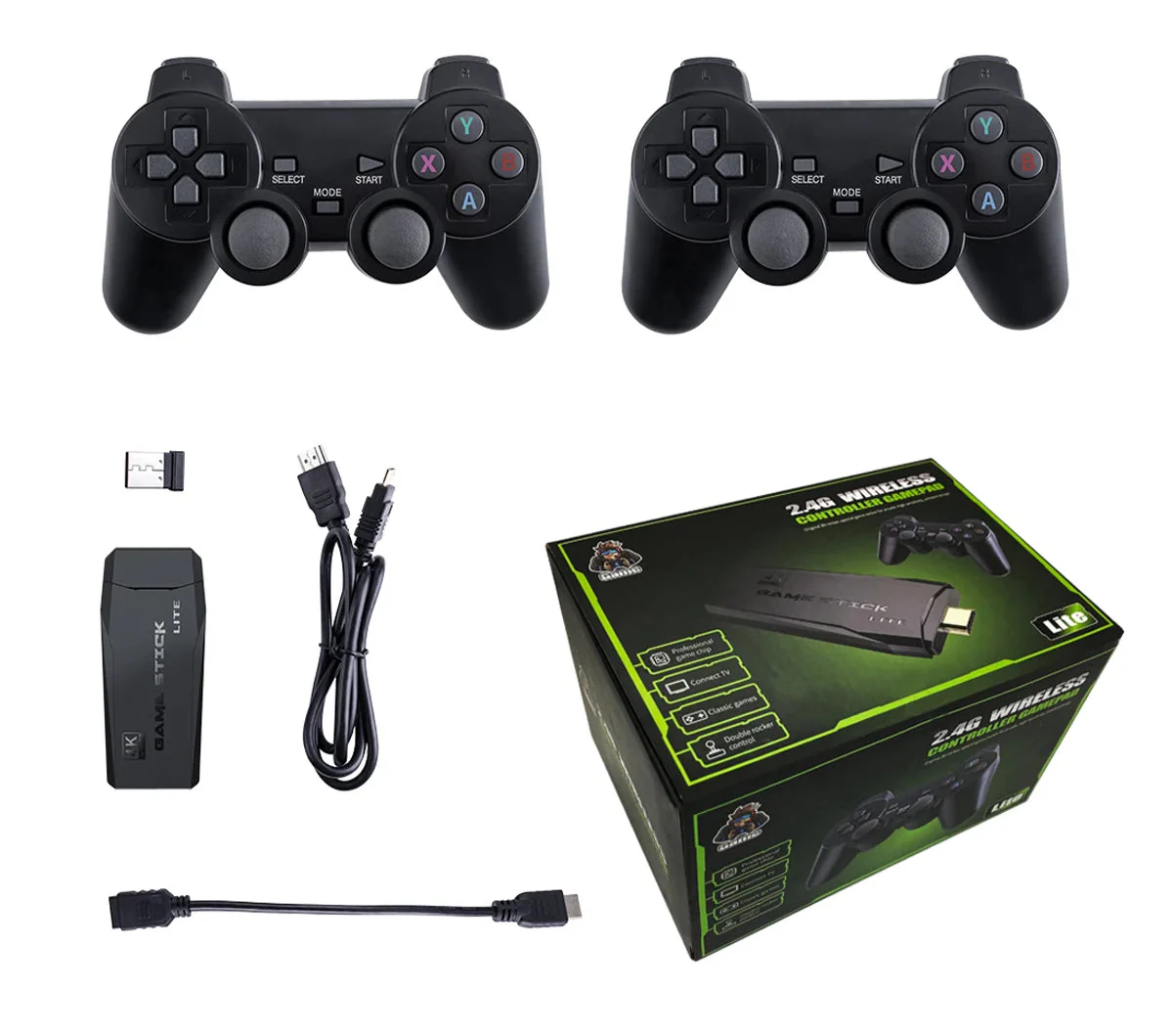 Retro Videospielkonsole 4K – 2,4G Wireless Game Stick mit 20.000 Spielen & 64GB Speicher