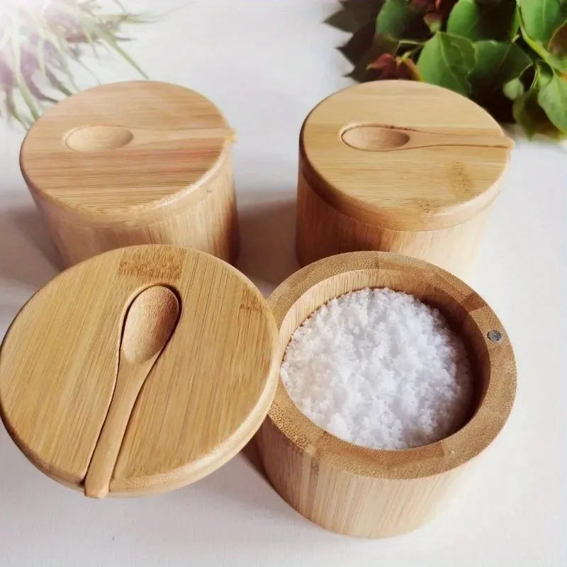 Salz- & Gewürzgläser Set mit Bambusdeckel – Ordnung & Stil für Ihre Küche
