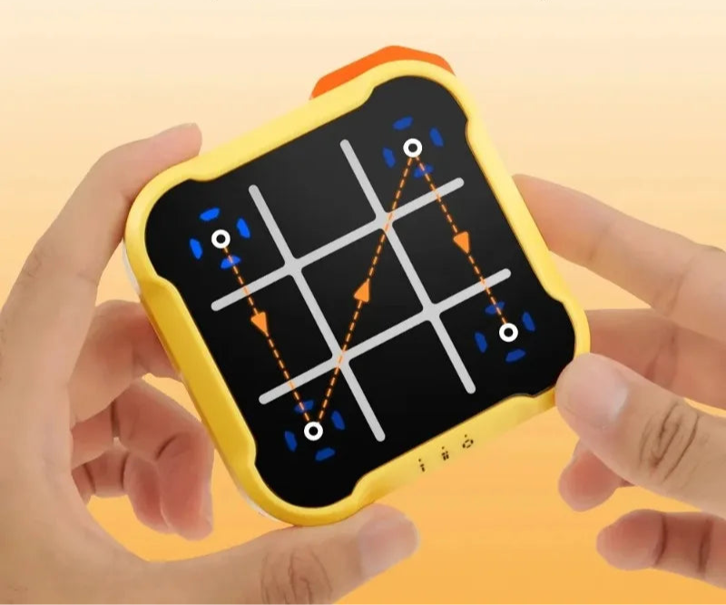 Multifunktionales Elektronisches Tic-Tac-Toe Spiel – Montessori Puzzle & Schach-Set, Tragbar für Kinder & Erwachsene