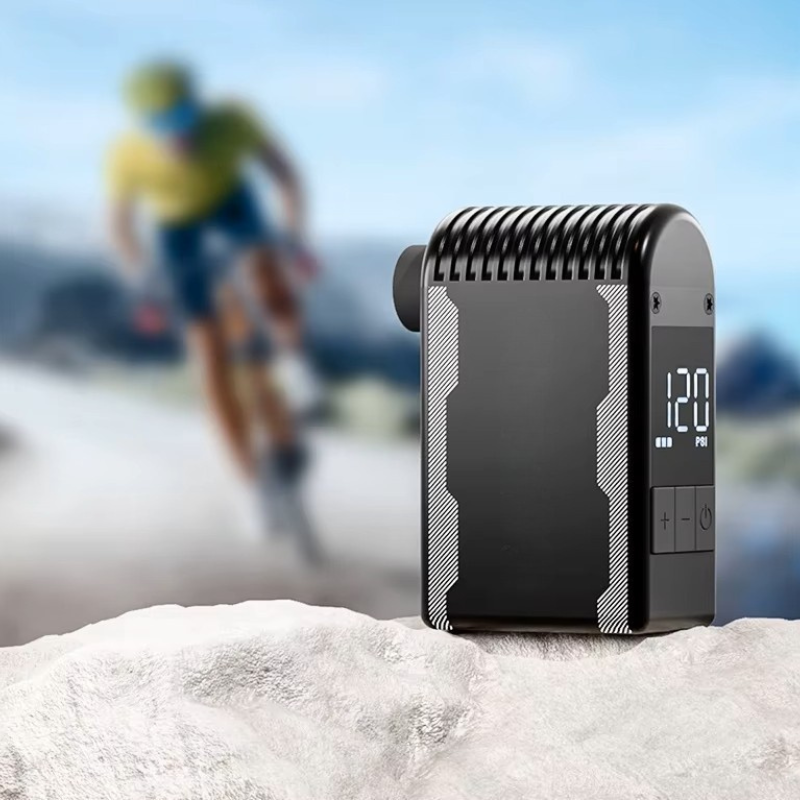 Tragbare elektrische Fahrrad-Luftpumpe – Mini-Kompressor mit Digitalanzeige für Schrader & Presta Ventile