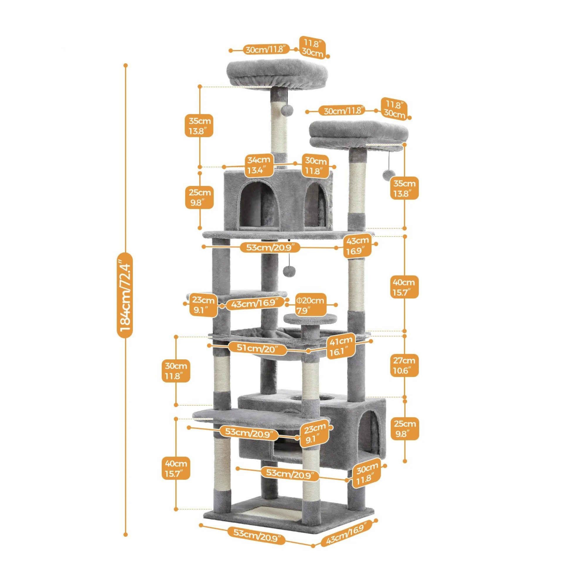 Großer Kratzbaum & Kletterturm für Katzen – Maximales Spielvergnügen für große Stubentiger