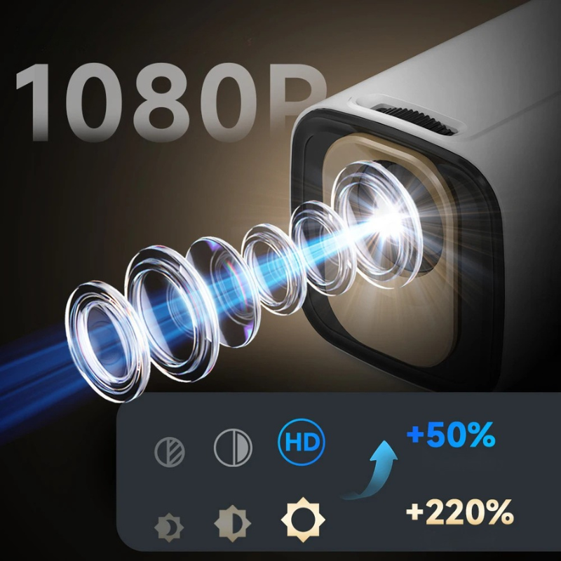 HY310 Mini-Projektor mit Autofokus | 4K Unterstützung, Native 1080P, 330 ANSI, Android 11 & 5W Lautsprecher