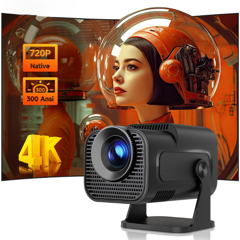 HY320 Mini Android 11 Projektor – 300 ANSI, 720P Native, 4K-Support, Wifi6 & BT5.0 – Kino für Zuhause & Outdoor