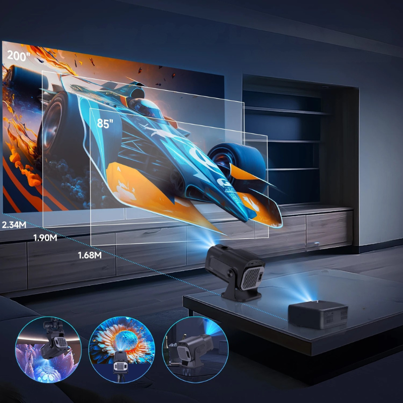 HY320 Mini Android 11 Projektor – 300 ANSI, 720P Native, 4K-Support, Wifi6 & BT5.0 – Kino für Zuhause & Outdoor