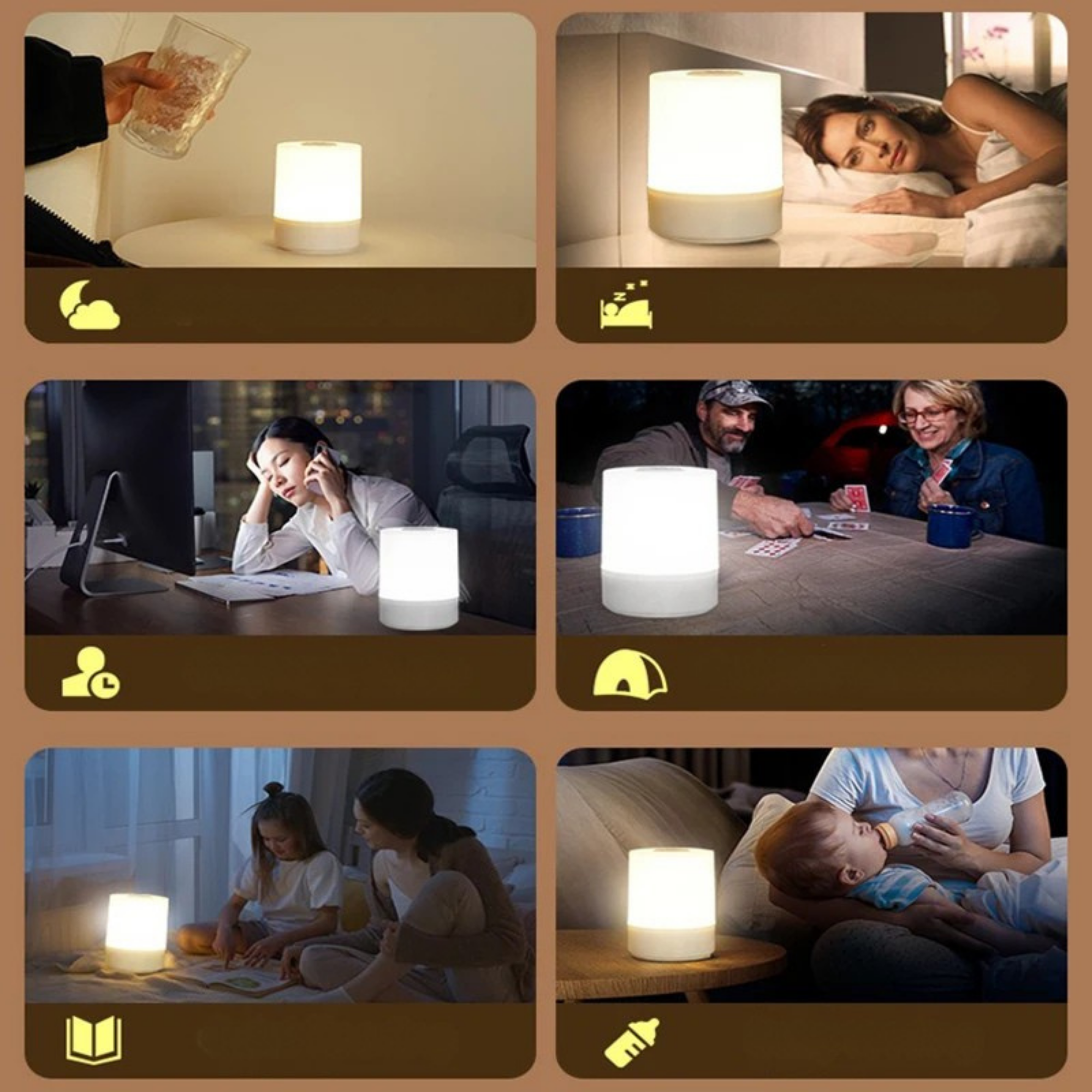 Dimmbare LED Nachtlampe mit Touch-Steuerung – Stilvolle Lichtquelle für Ihr Schlafzimmer und Büro
