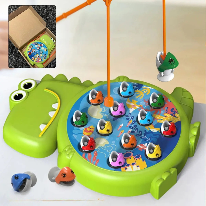 Magnetisches Angelspiel für Kinder – Montessori Lernspielzeug mit Angelrute | Pädagogisches Geschenk ab 3 Jahren