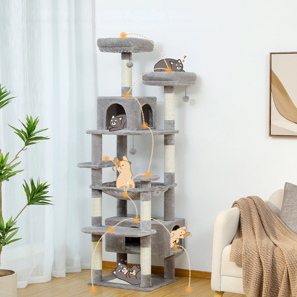 Großer Kratzbaum & Kletterturm für Katzen – Maximales Spielvergnügen für große Stubentiger