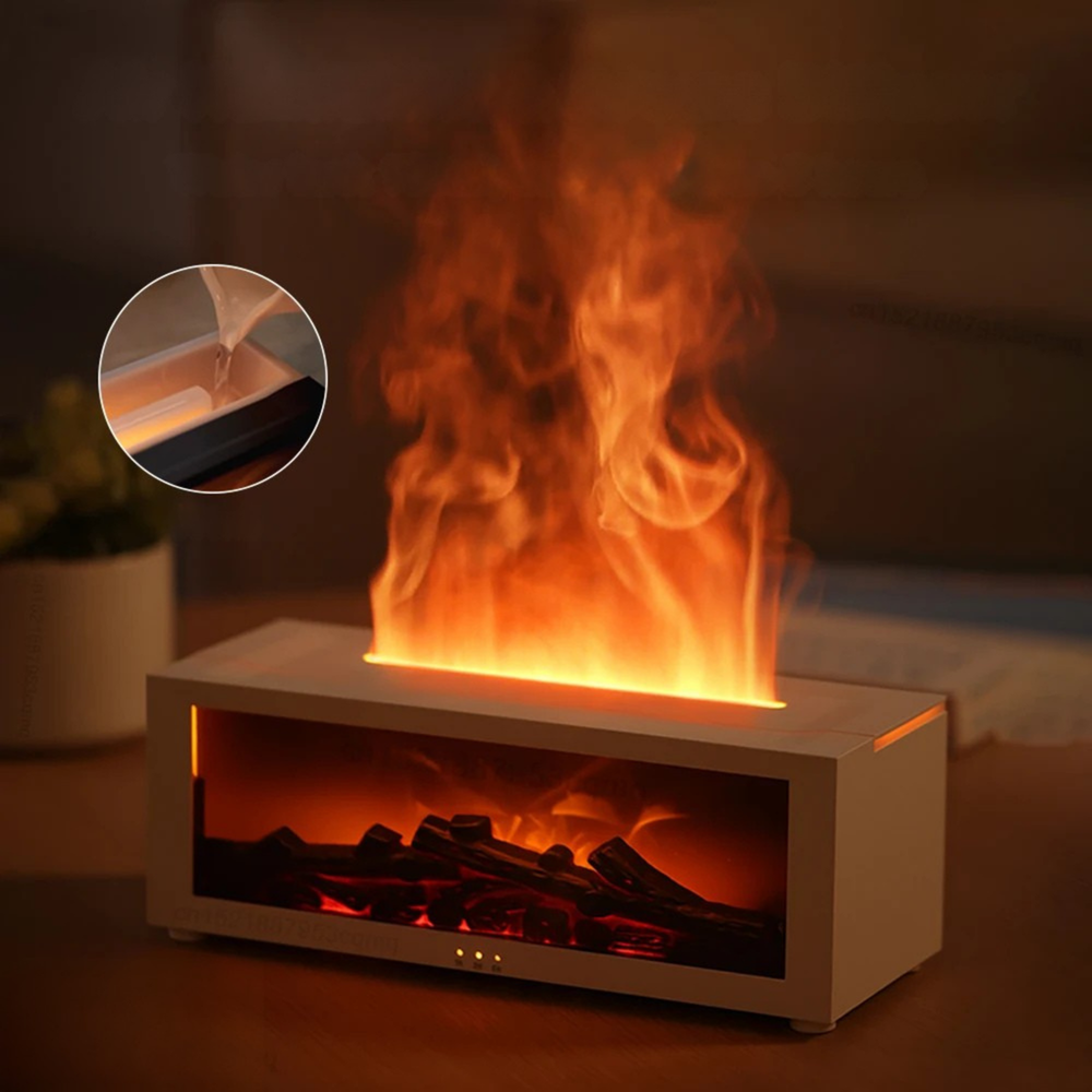 Luftbefeuchter Ätherische Öle – Flammen-Aroma-Diffusor mit LED-Licht & Fernbedienung | Entspannung trifft modernes Design