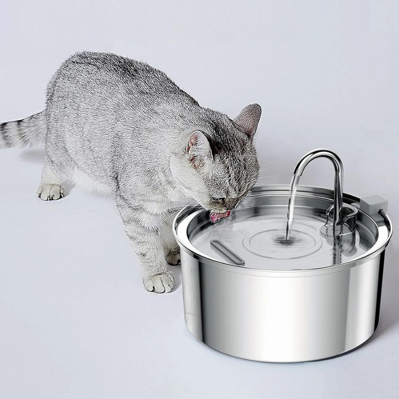 Edelstahl Trinkbrunnen für Katzen & Hunde – Leise, Langlebig & Hygienisch mit Doppelfiltersystem (3L Kapazität)