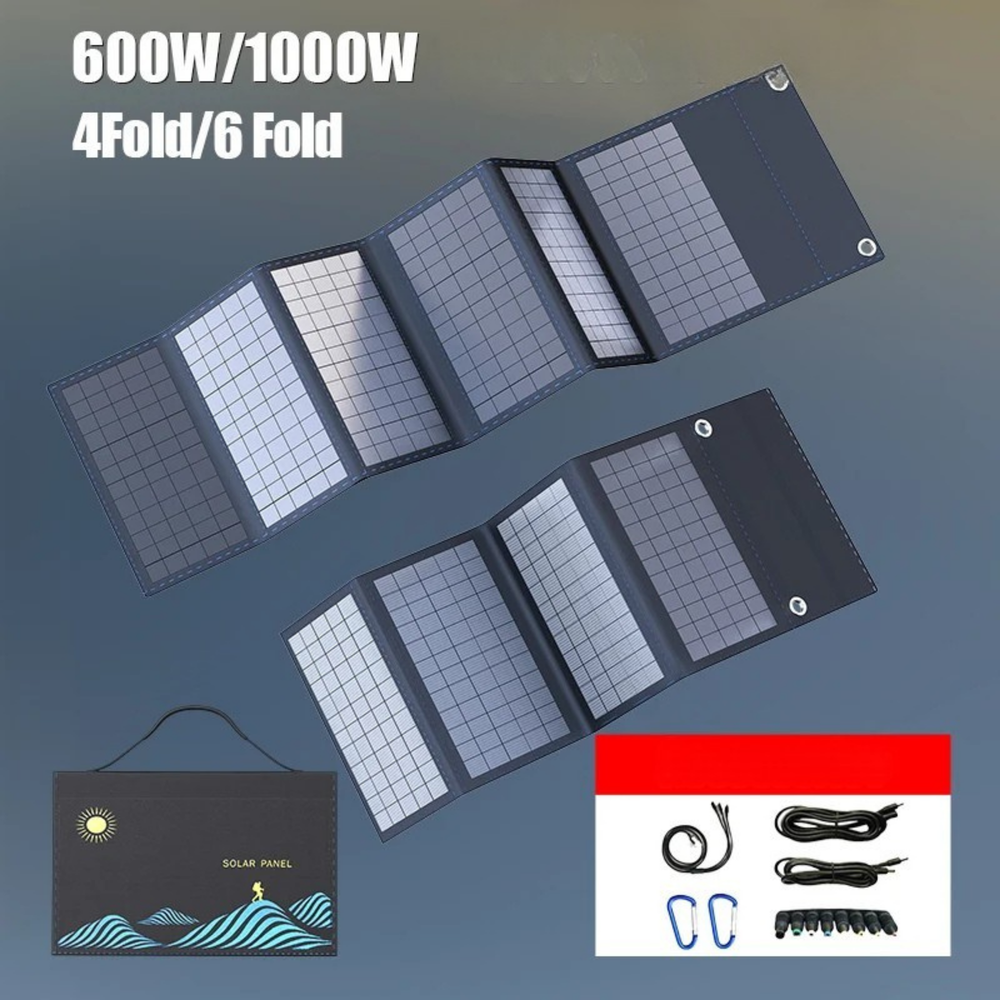 1000W Tragbares Solarpanel mit USB + DC Ausgang – Faltbare Solar-Tasche für Outdoor, Camping & Notstromversorgung