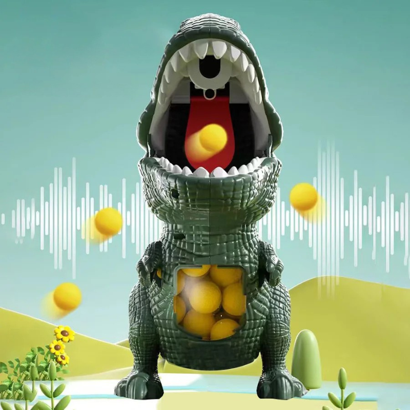 Dinosaurier Schießen Tyrannosaurus Rex – Interaktives Eltern-Kind Spielzeug mit Soft Bullet Gun & Puzzle-Funktion für Kinder ab 3 Jahren