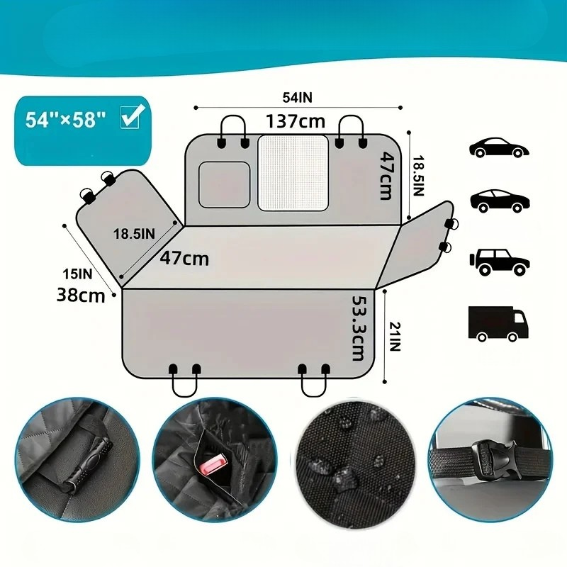 Idealer Autositzbezug für Hunde – Wasserdicht, Kratzfest & Umweltfreundlich – Perfekt für Mittlere Rassen