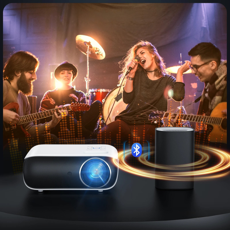 Mini-Heimkino-Projektor – Full HD 1080P mit 4K-Unterstützung, 9500 Lumen & Bluetooth 5.1