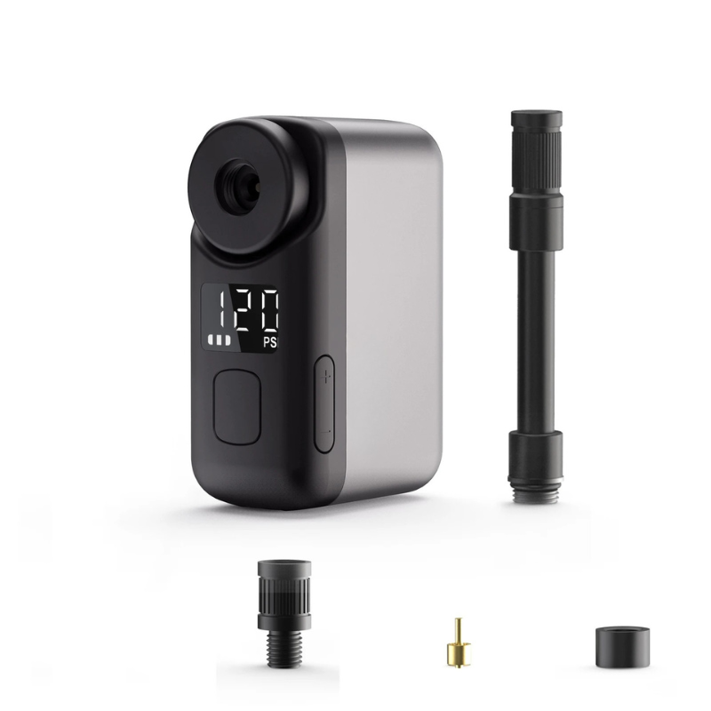 PRO Mini Elektrische Fahrradpumpe – Kabellos, Schnell & Kompakt (120 PSI, 450 mAh Akku, Digitalanzeige)