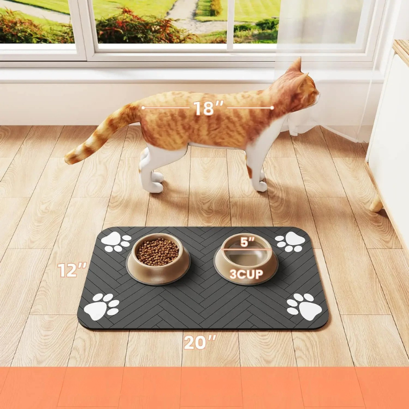 Pet Feeding Mat – Rutschfest, Wasserdicht & Supersaugfähig – Sauberkeit für jeden Fressplatz