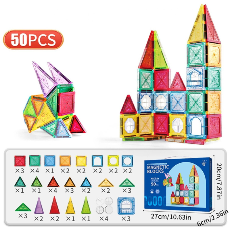 Magnetische Bausteine für Kinder 3–8 Jahre – Kreatives Lernspielzeug für Jungen & Mädchen
