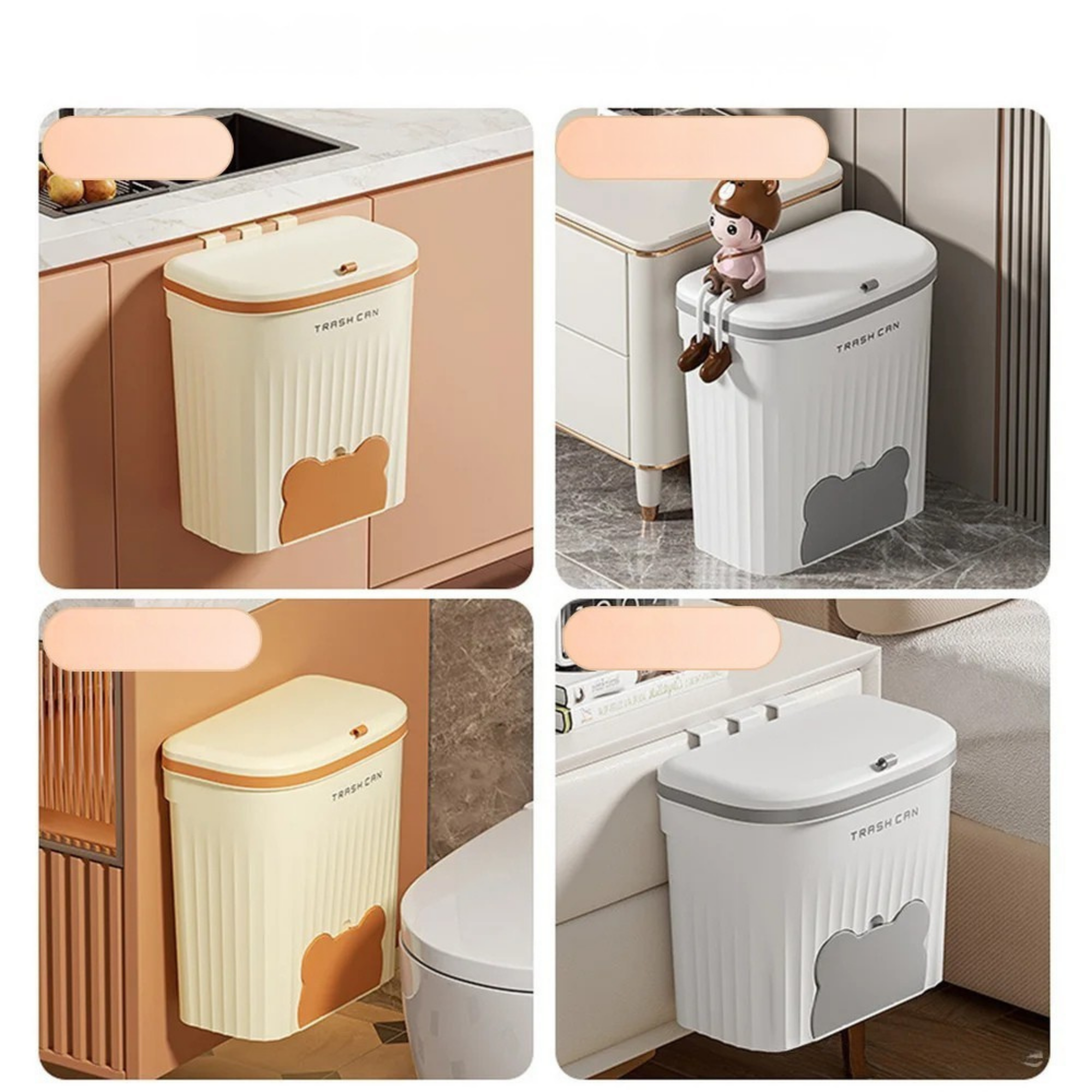 8,5/12L Küche Papierkorb Wand Montiert Mülleimer Mit Deckel Badezimmer Mülleimer Müll Kann für Schrank Unter Waschbecken kompost Bin