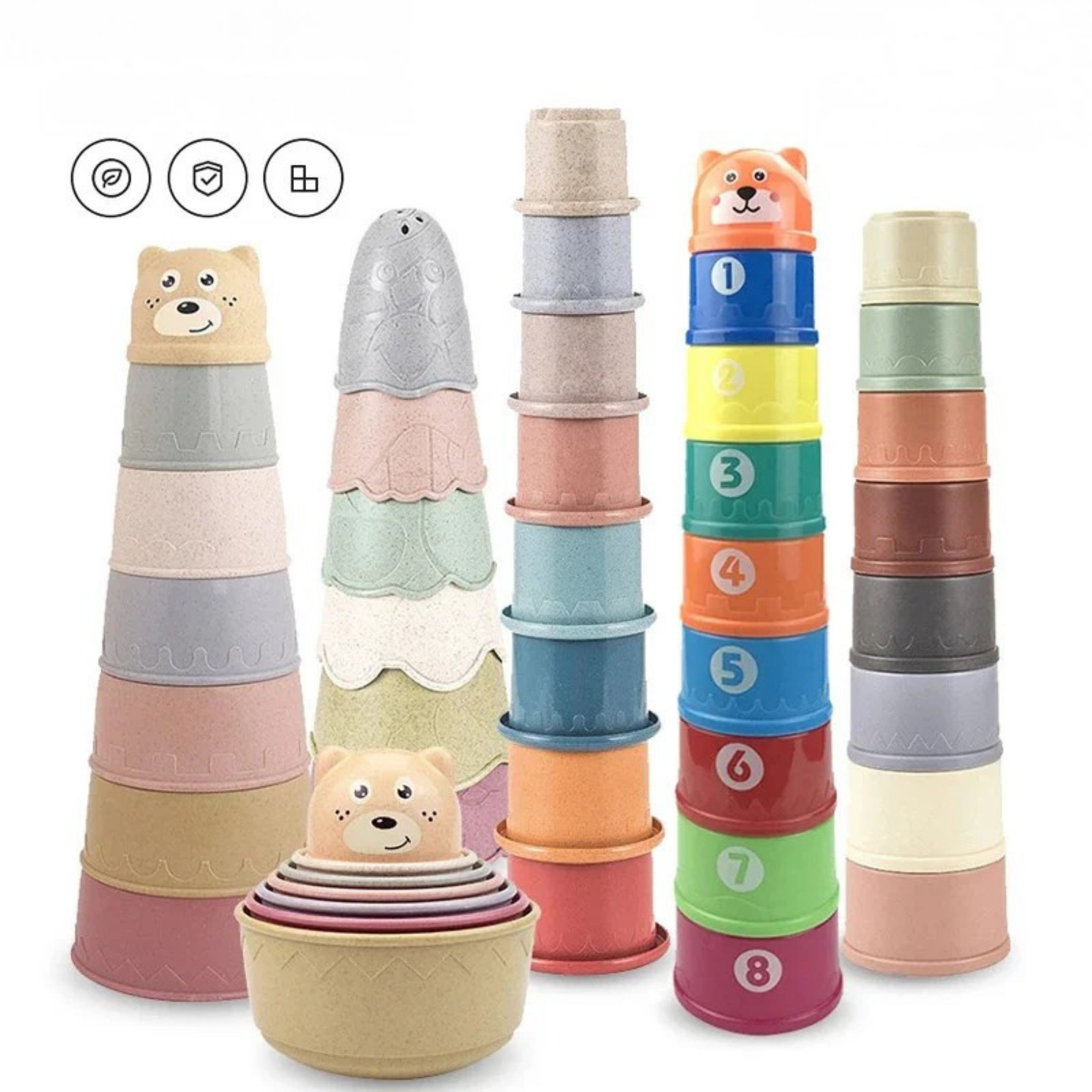 Baby Montessori Stapelbecher – Badespaß trifft Lernspaß