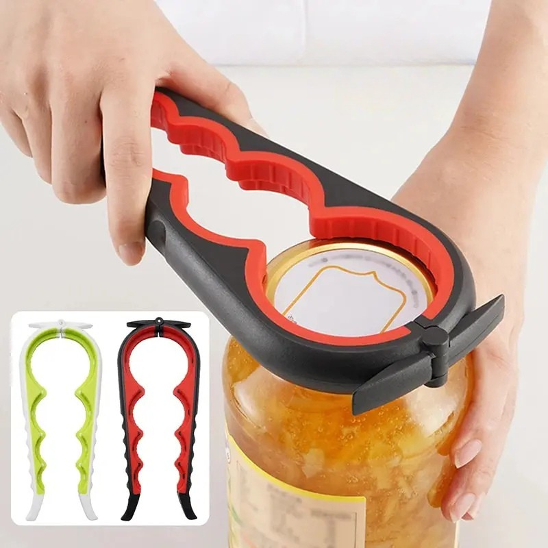 Multifunktionaler 4-in-1 Flaschen- & Dosenöffner aus Aluminium – Ergonomisch, Langlebig & Rutschfest
