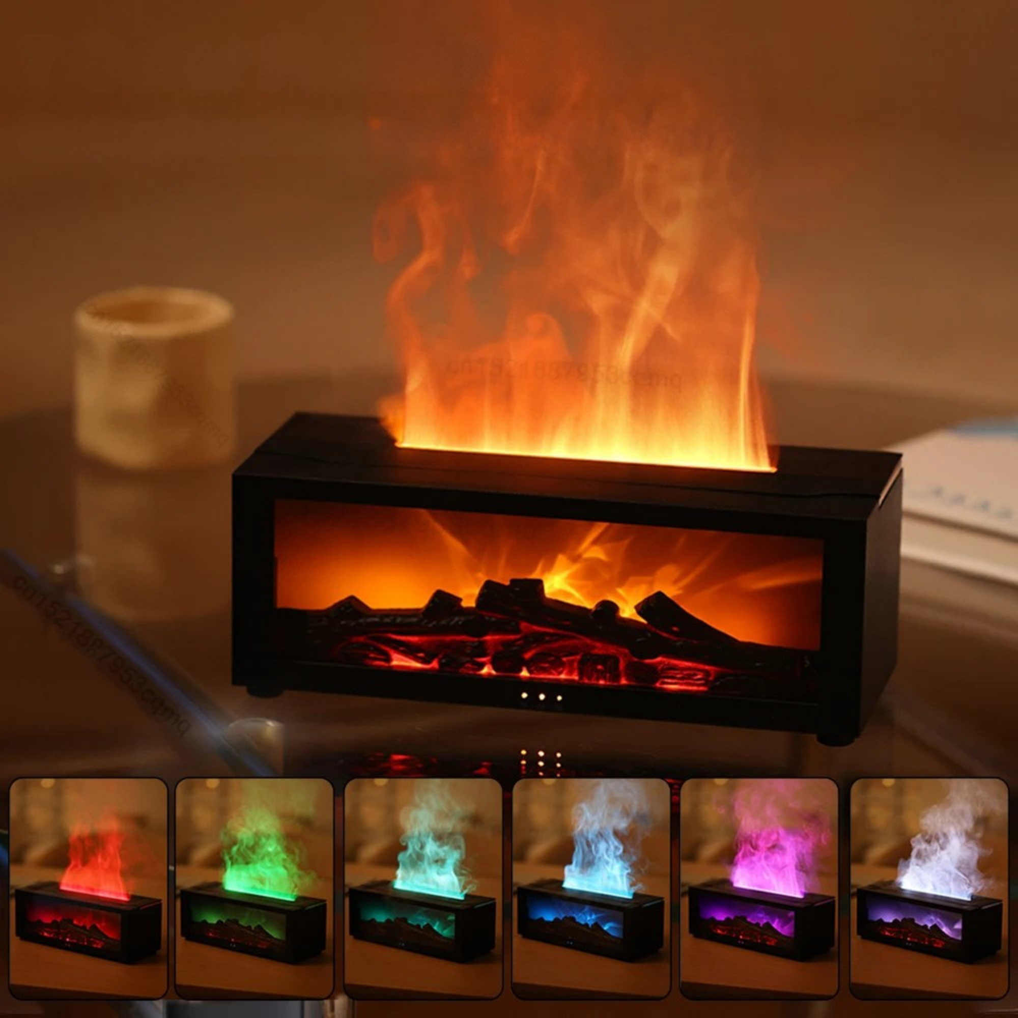 Luftbefeuchter Ätherische Öle – Flammen-Aroma-Diffusor mit LED-Licht & Fernbedienung | Entspannung trifft modernes Design
