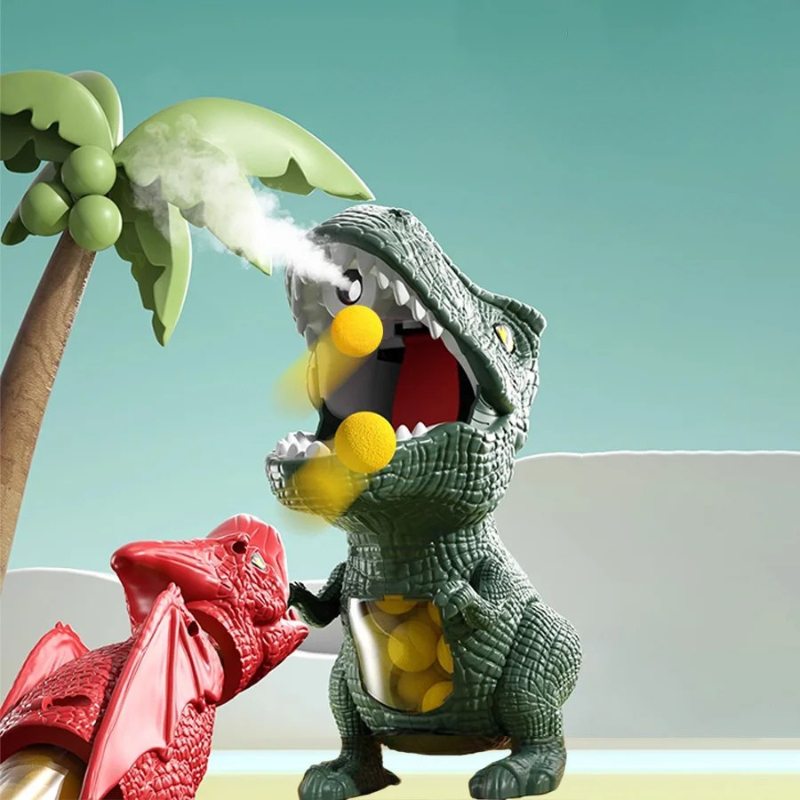 Dinosaurier Schießen Tyrannosaurus Rex – Interaktives Eltern-Kind Spielzeug mit Soft Bullet Gun & Puzzle-Funktion für Kinder ab 3 Jahren