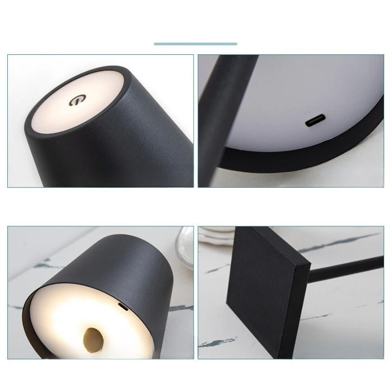 Wiederaufladbare LED Tischlampe mit Touch-Schalter – 3-stufig dimmbar & kabellos für stilvolle Atmosphäre