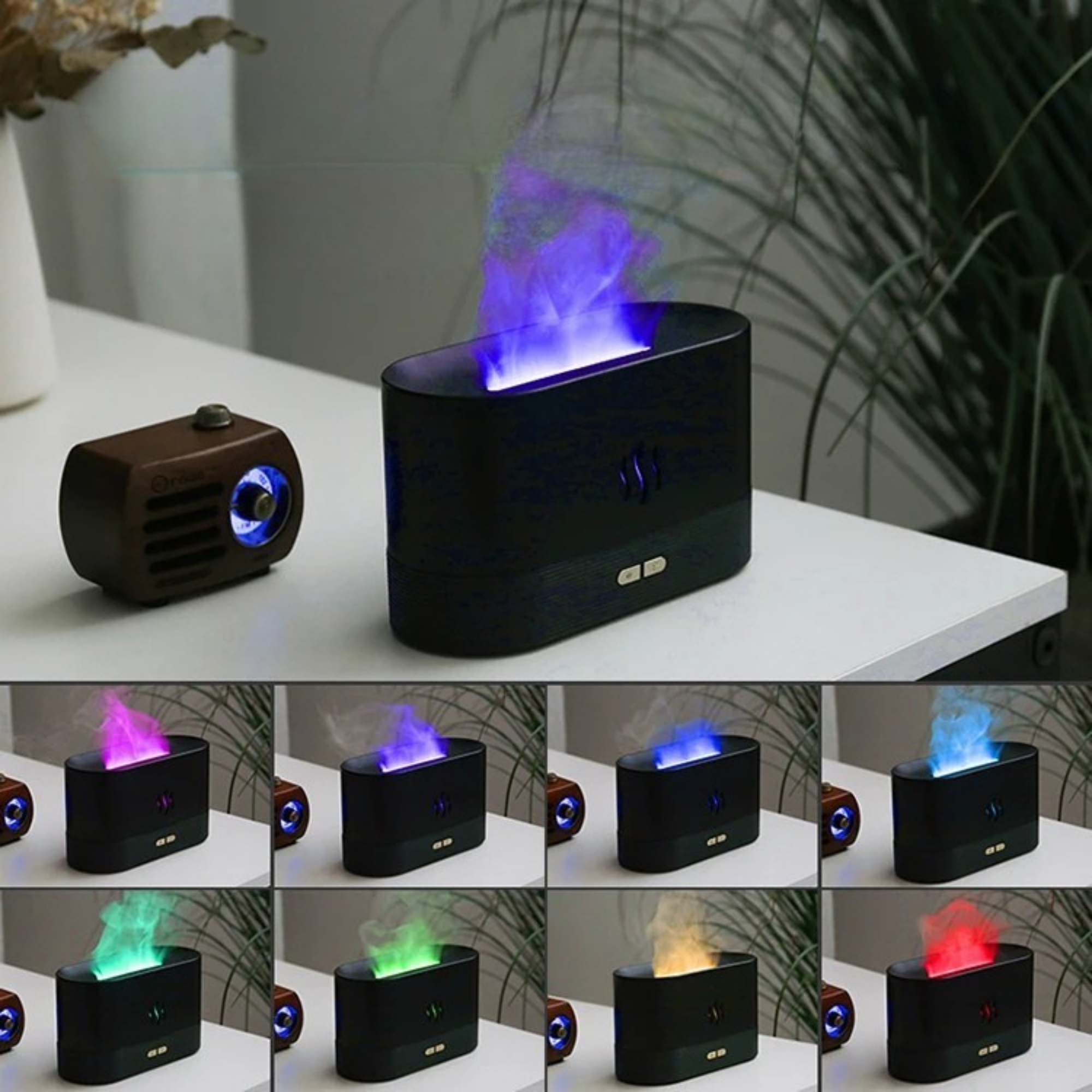 Aroma Diffusor Luftbefeuchter – Stilvolles LED-Flammen-Design für entspannte Momente
