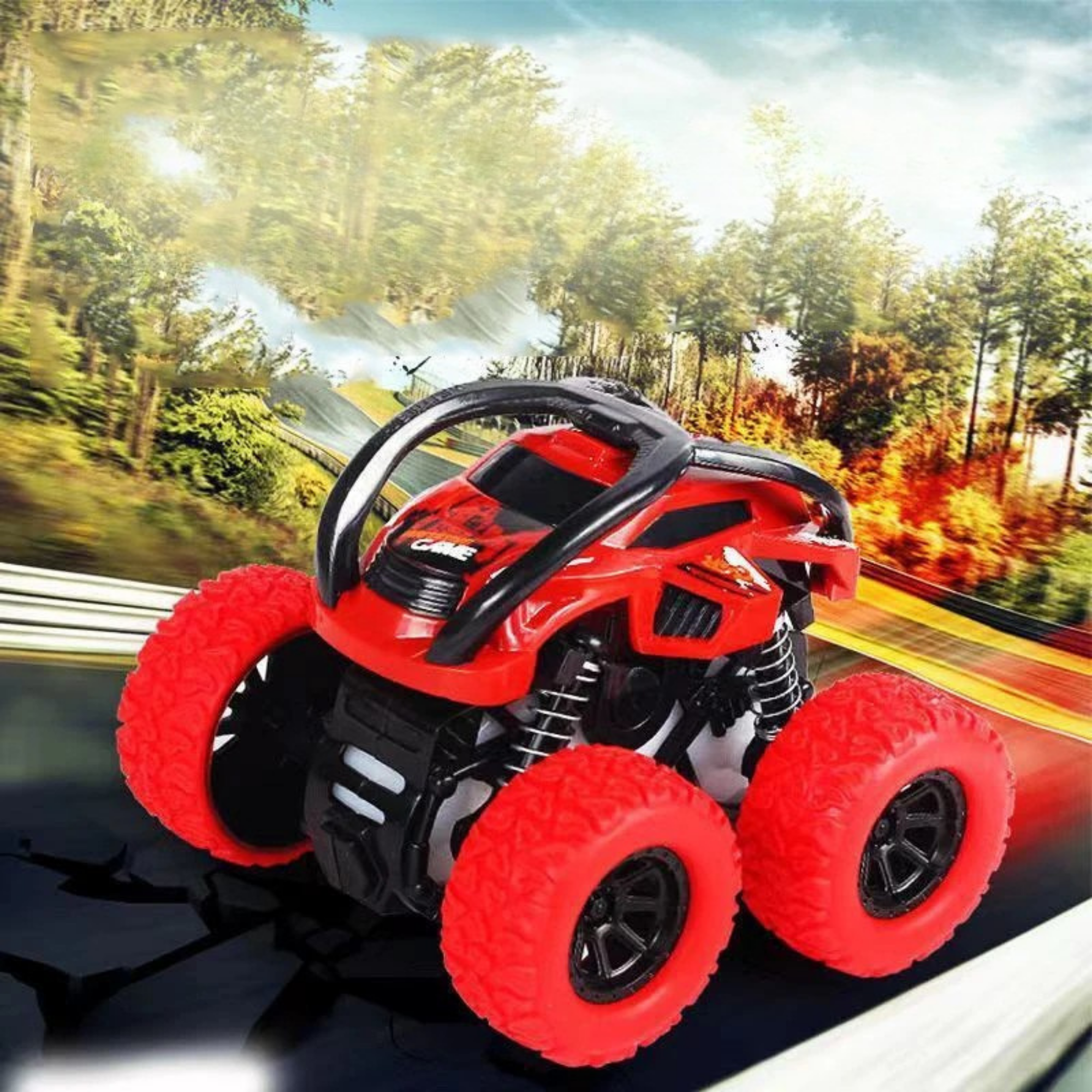 Trägheits-Geländewagen-Spielzeug – Sturzsicheres Kletterauto mit Allradantrieb & 360°-Drehung für Kinder