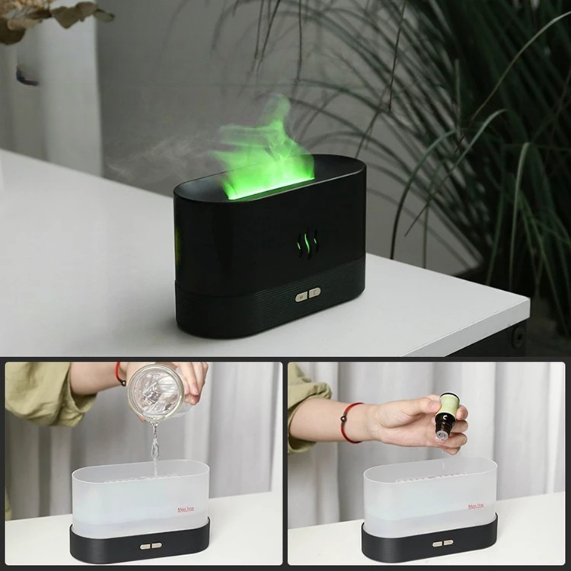 Aroma Diffusor Luftbefeuchter – Stilvolles LED-Flammen-Design für entspannte Momente