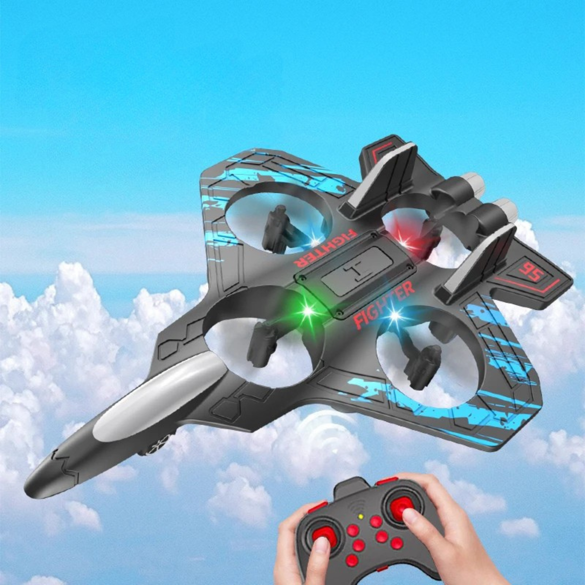 Segelflugzeug Fliegender Hubschrauber RC Hobby Jet – Mit Licht & 2,4G Fernsteuerung für Stunts und Abenteuer