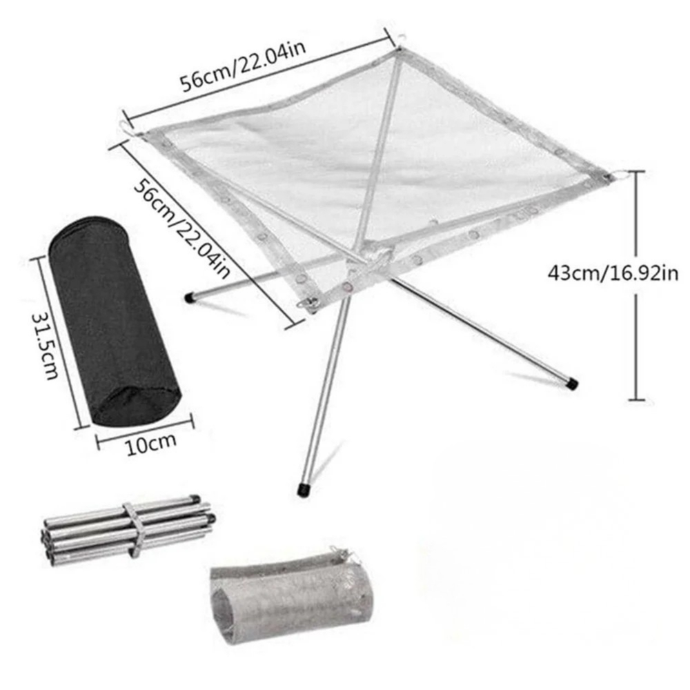 Tragbare Outdoor BBQ Lagerfeuer Feuerstelle aus Edelstahl – Klappbarer Grill & Holzofen für Camping, Garten & Abenteuer