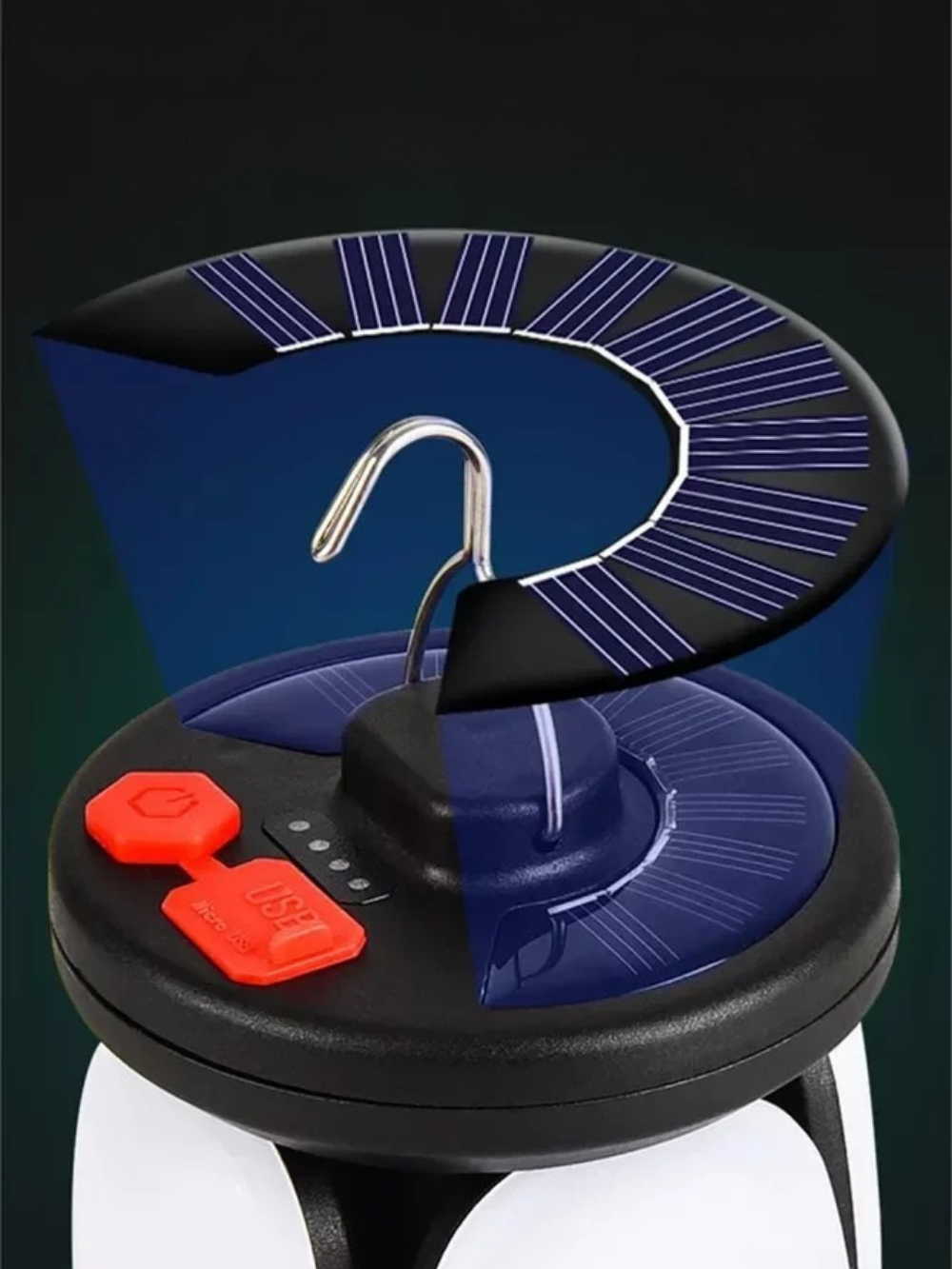 Wiederaufladbare LED-Campinglaterne mit klappbarem Flutlicht – Helles Licht für jedes Abenteuer