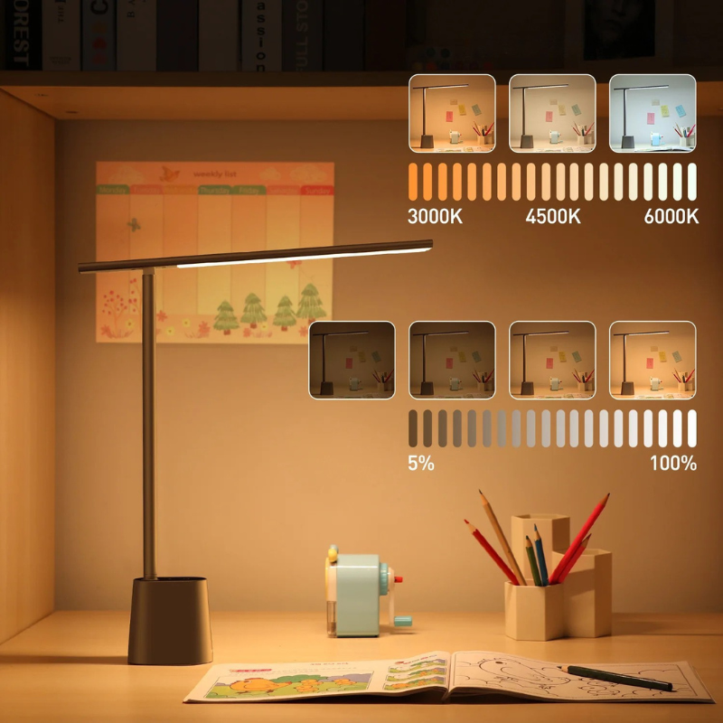 LED-Schreibtischlampe – Intelligente, dimmbare Lampe mit Augenschutz für Arbeit, Studium & Lesen
