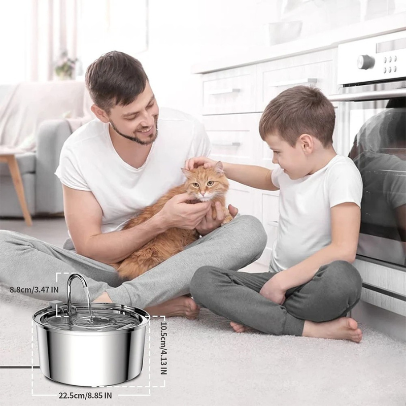 Edelstahl Trinkbrunnen für Katzen & Hunde – Leise, Langlebig & Hygienisch mit Doppelfiltersystem (3L Kapazität)