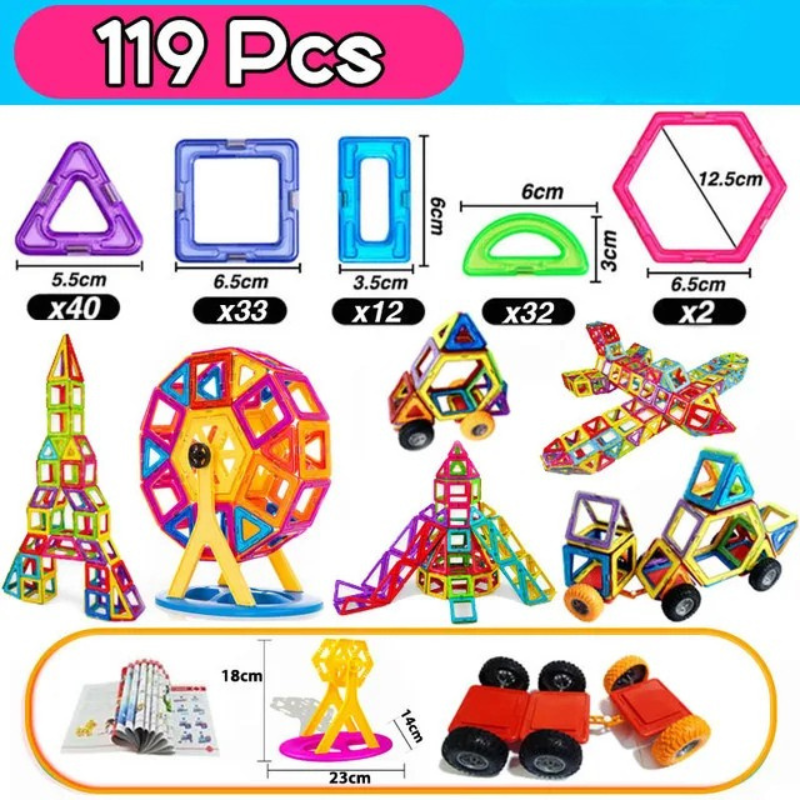 Magnete Spielzeug für Kinder – Große Magnetische Bausteine für Fantasie & Kreativität