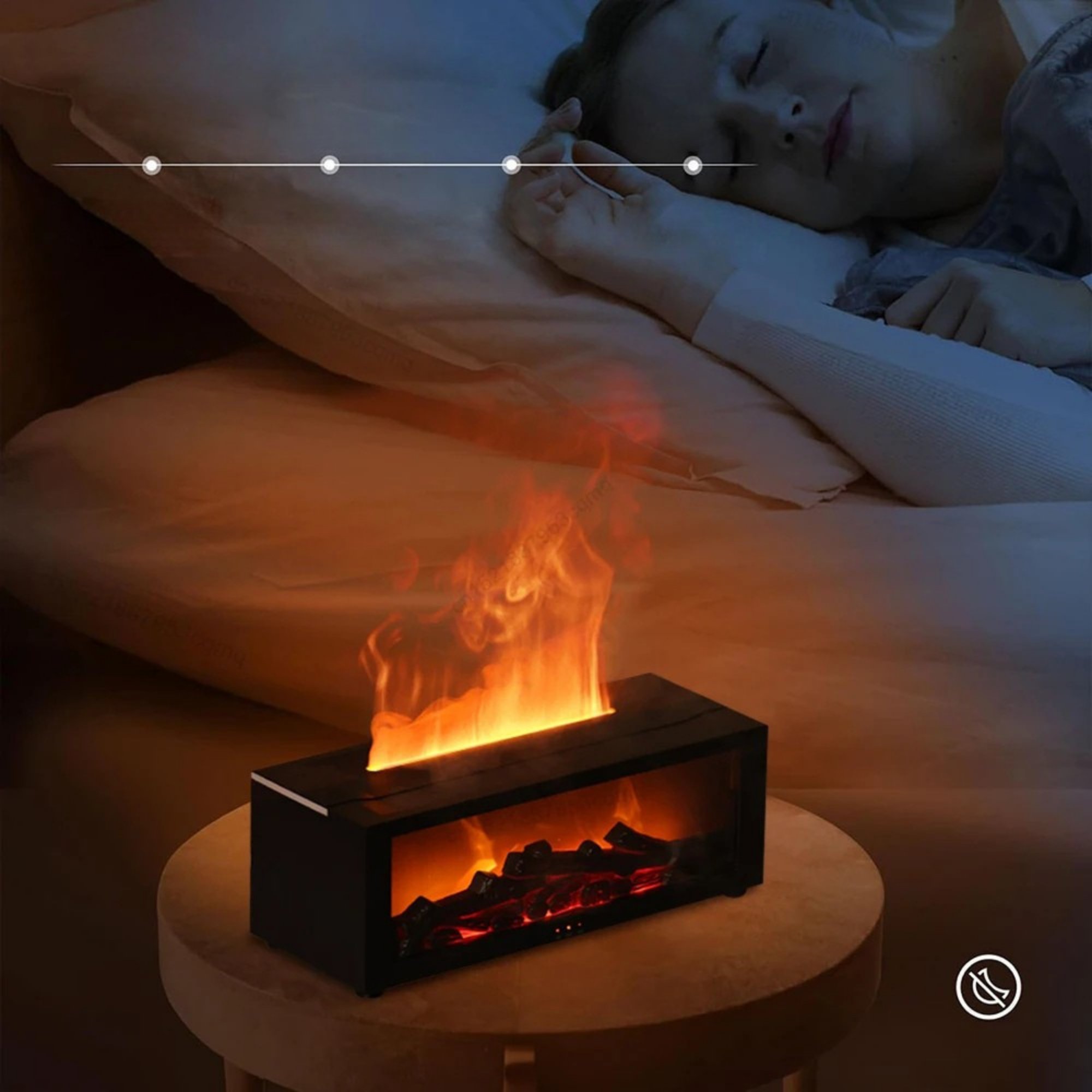 Luftbefeuchter Ätherische Öle – Flammen-Aroma-Diffusor mit LED-Licht & Fernbedienung | Entspannung trifft modernes Design