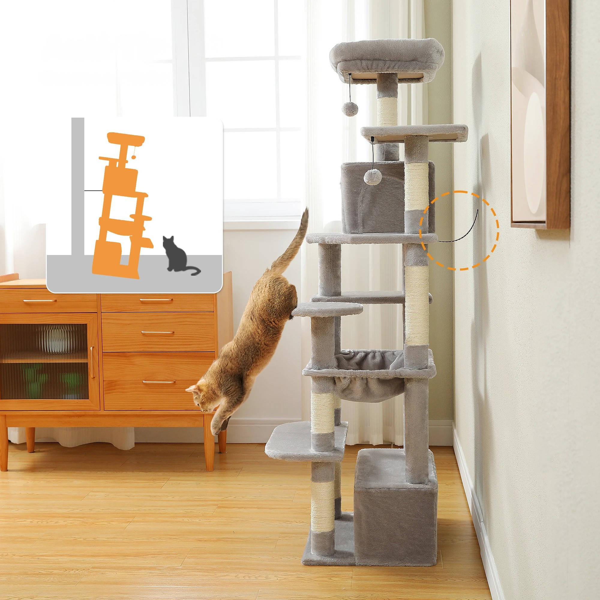 Großer Kratzbaum & Kletterturm für Katzen – Maximales Spielvergnügen für große Stubentiger