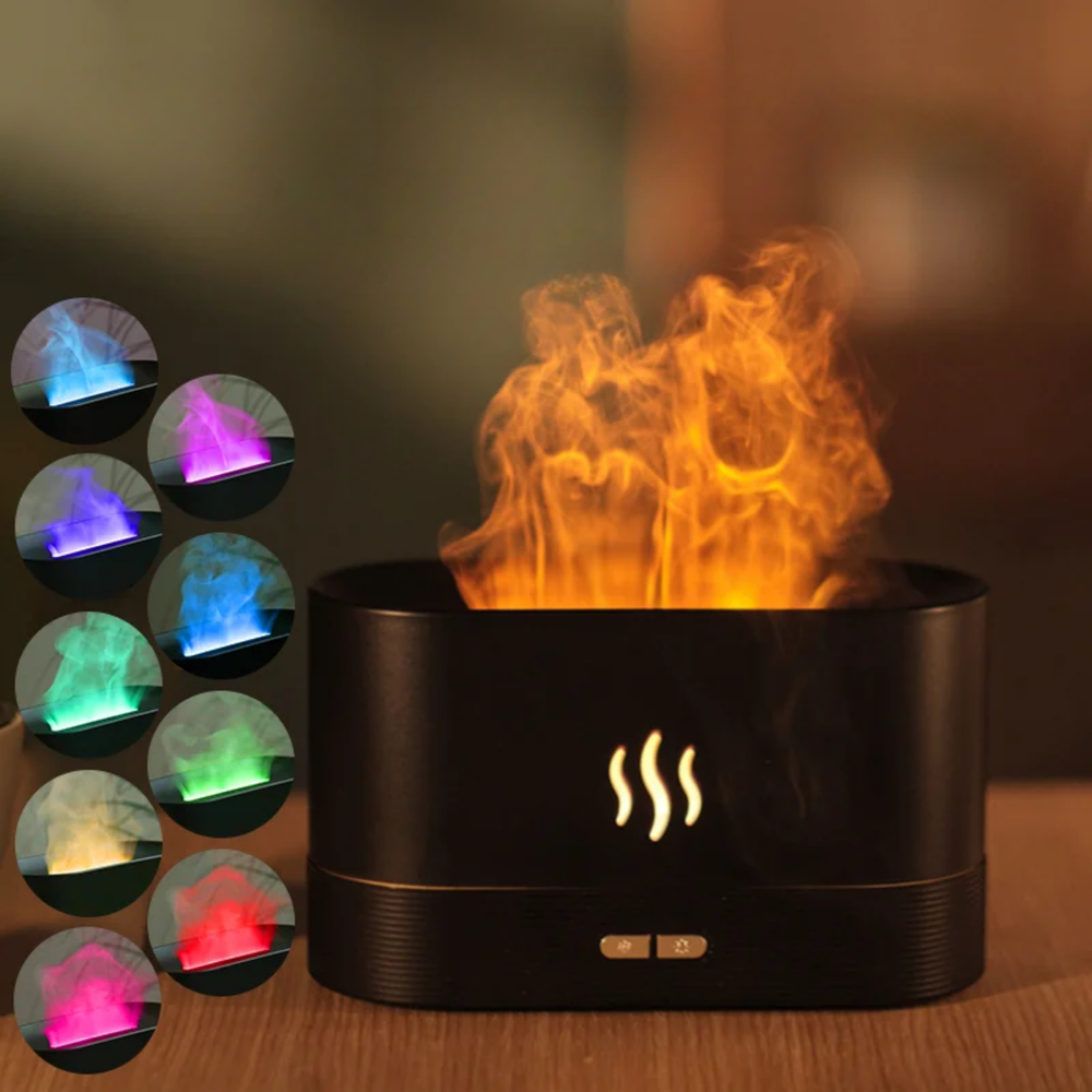 Aroma Diffusor Luftbefeuchter – Stilvolles LED-Flammen-Design für entspannte Momente