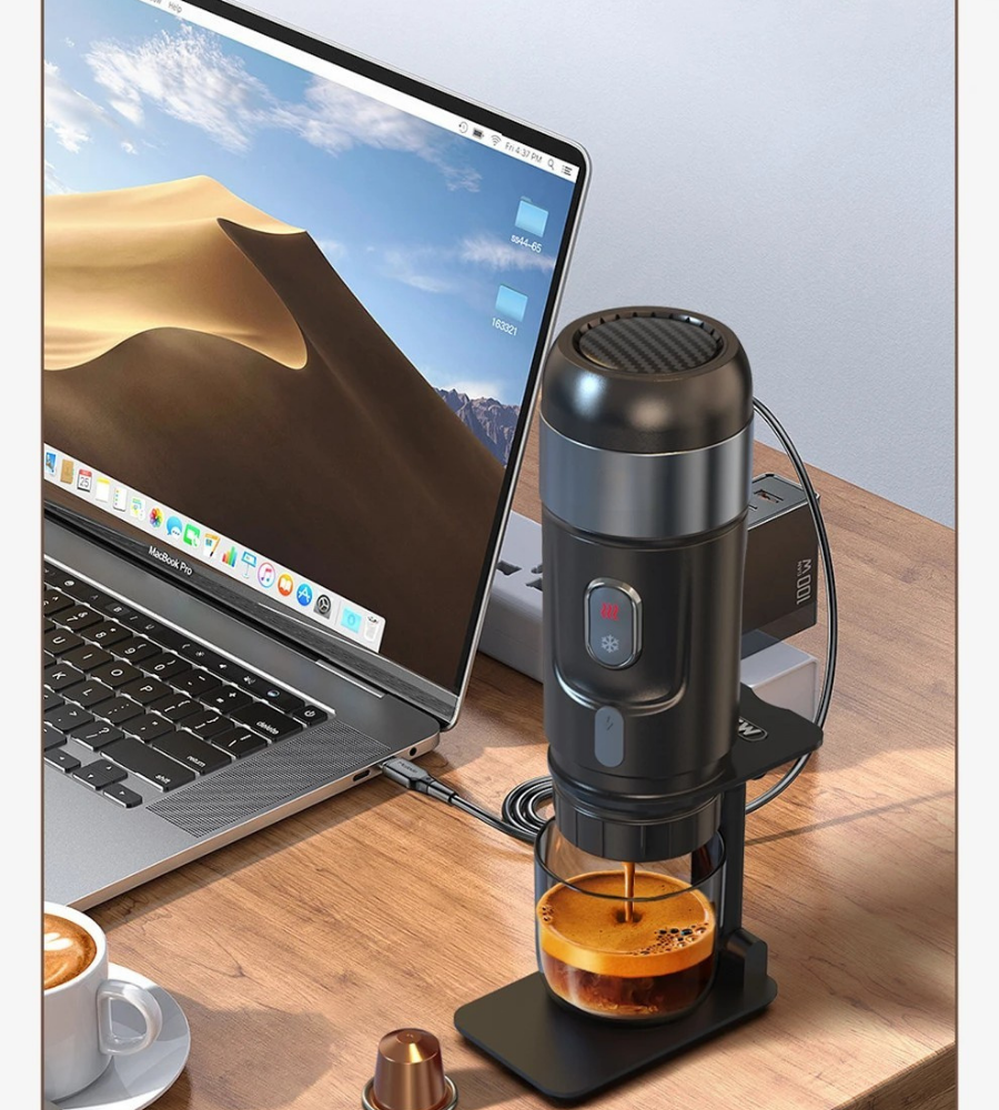 Tragbare Kaffeemaschine für Auto und Zuhause – Frischer Espresso, wo immer Sie sind