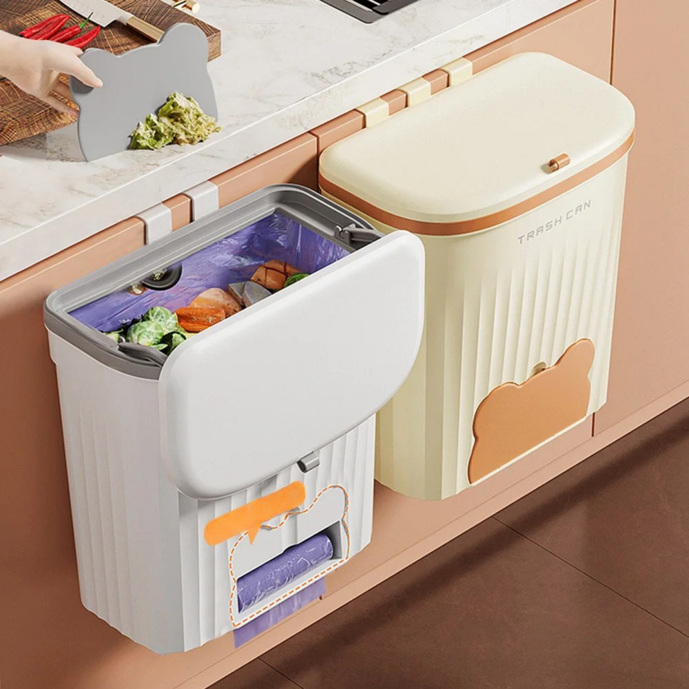 8,5/12L Küche Papierkorb Wand Montiert Mülleimer Mit Deckel Badezimmer Mülleimer Müll Kann für Schrank Unter Waschbecken kompost Bin