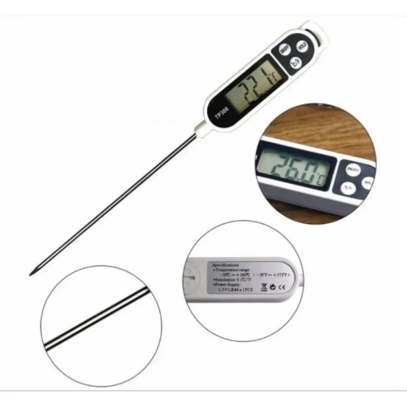 Digitales Lebensmittelthermometer – Präzise Messung von Fleisch, Wasser & Milch, Sofortige Anzeige