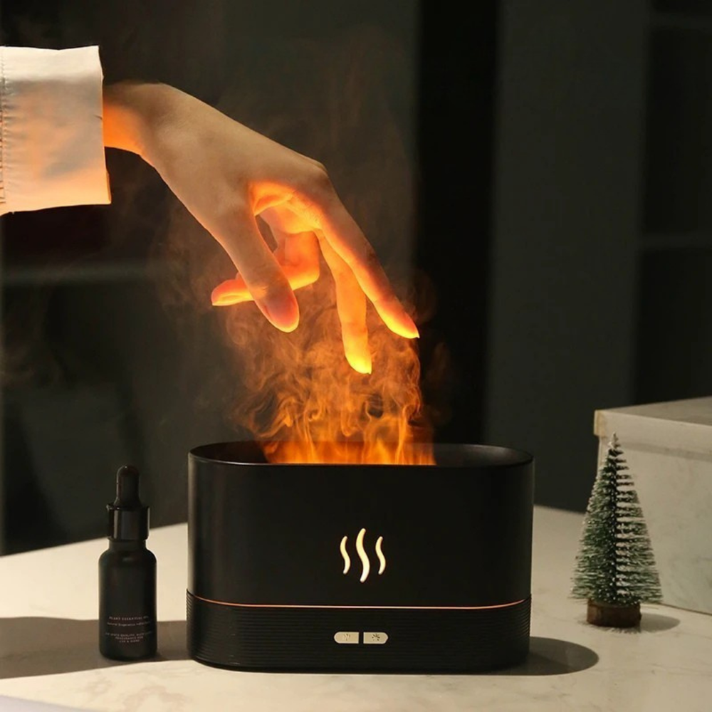 Aroma Diffusor Luftbefeuchter – Stilvolles LED-Flammen-Design für entspannte Momente