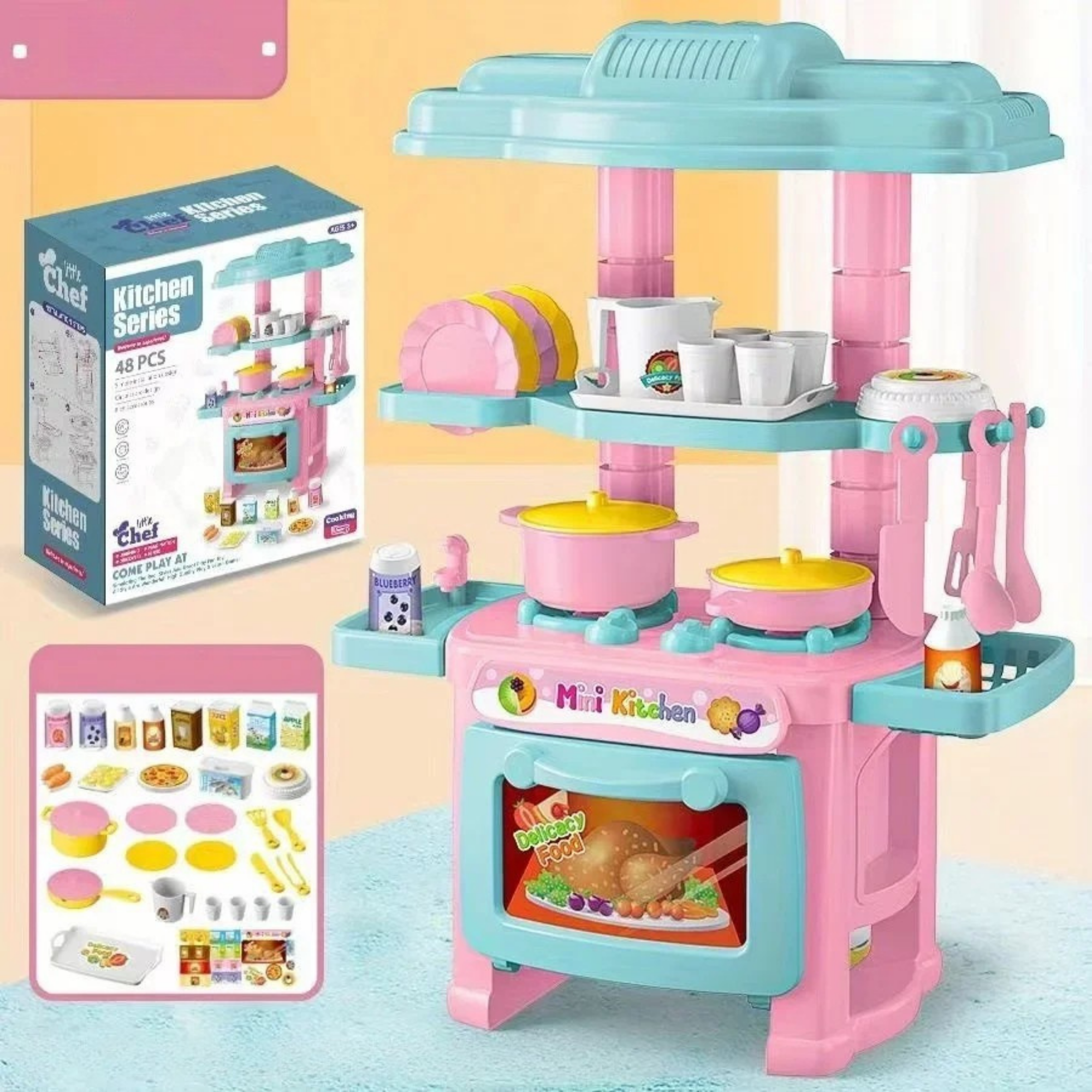 Mini Küche Zähler Spielen Set – Realistisches Kocherlebnis für kleine Chefköche