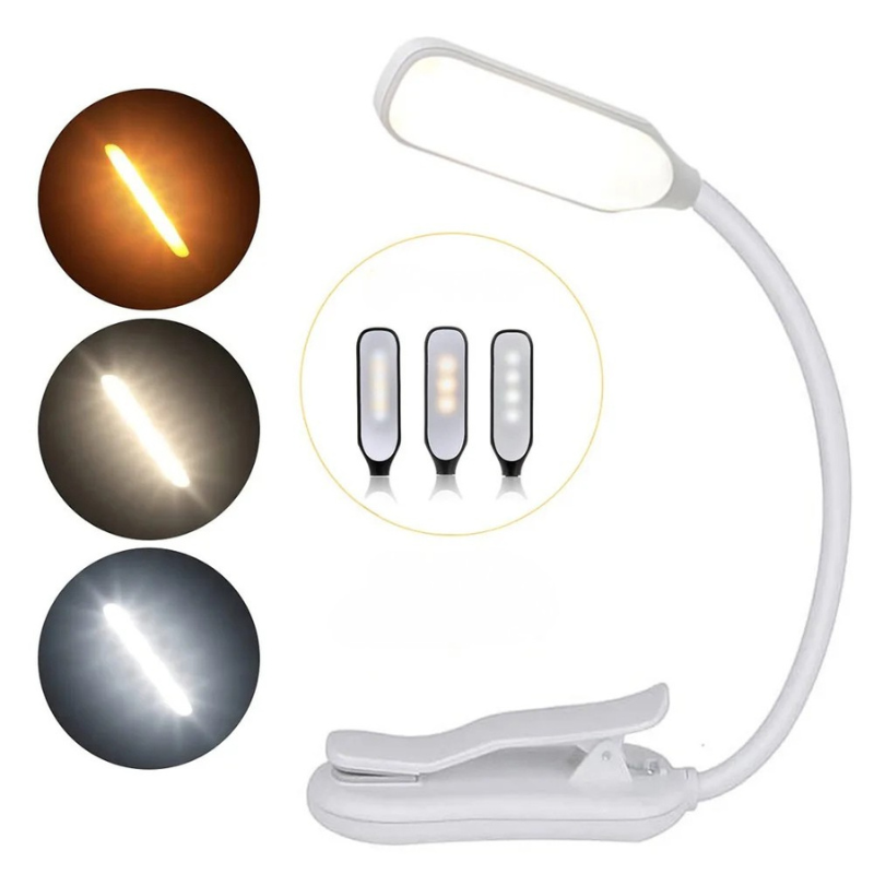 LED-Buchleuchte mit 3 Helligkeitsstufen – Wiederaufladbar, Flexibel & Augenschonend für Perfektes Lesen bei Nacht