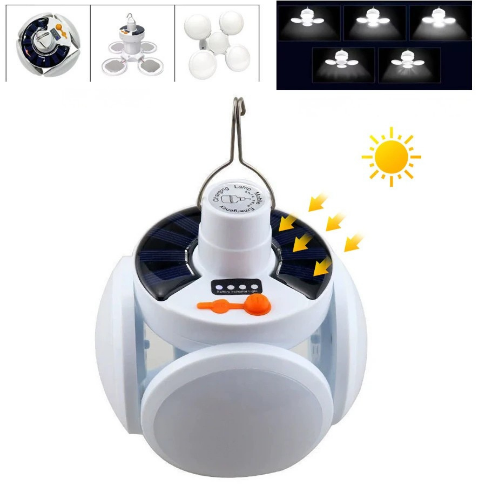 Wiederaufladbare LED-Campinglaterne mit klappbarem Flutlicht – Helles Licht für jedes Abenteuer