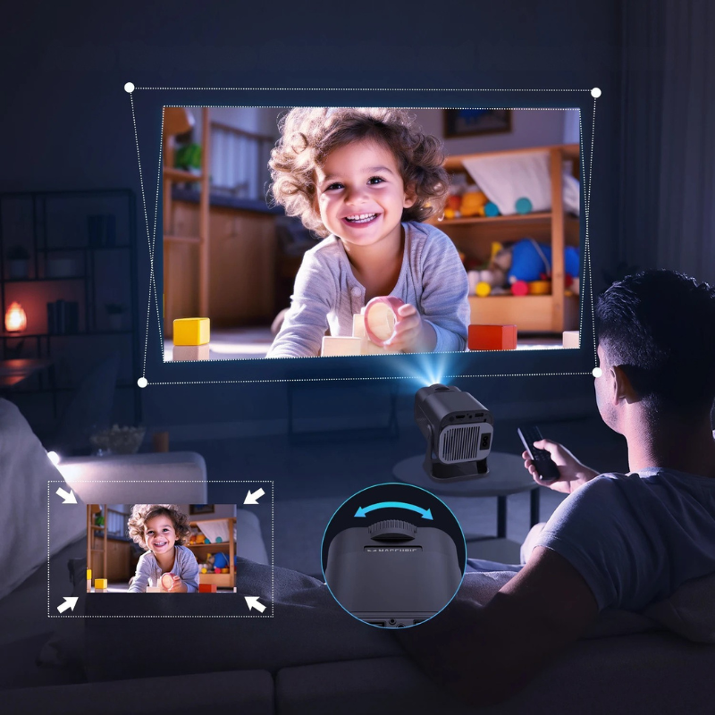 HY320 Mini Android 11 Projektor – 300 ANSI, 720P Native, 4K-Support, Wifi6 & BT5.0 – Kino für Zuhause & Outdoor
