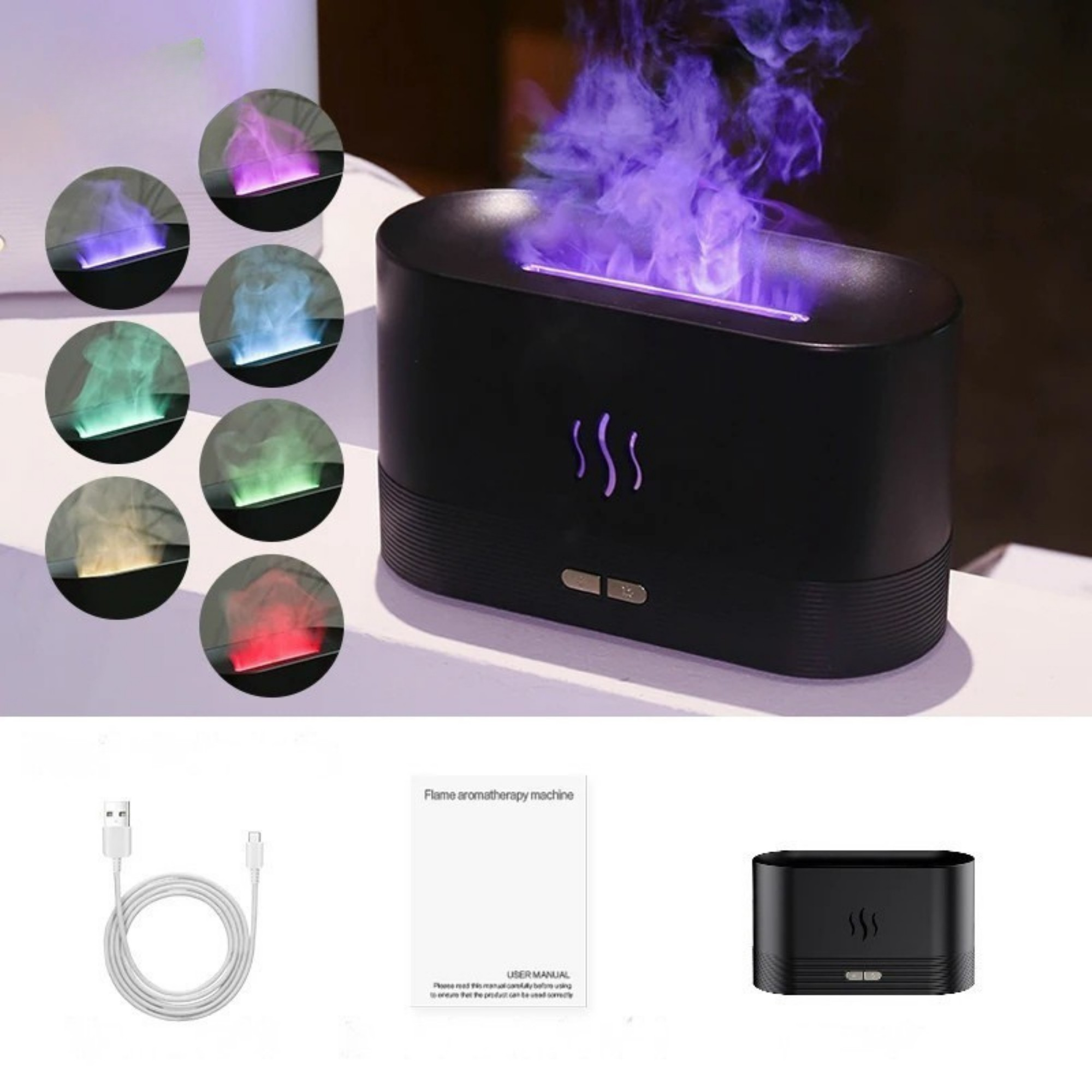 Aroma Diffusor Luftbefeuchter – Stilvolles LED-Flammen-Design für entspannte Momente