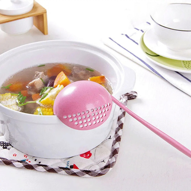 2-in-1 Küchenlöffel mit langem Griff & Sieb – Praktisches Kochutensil für Suppen & Hot Pot