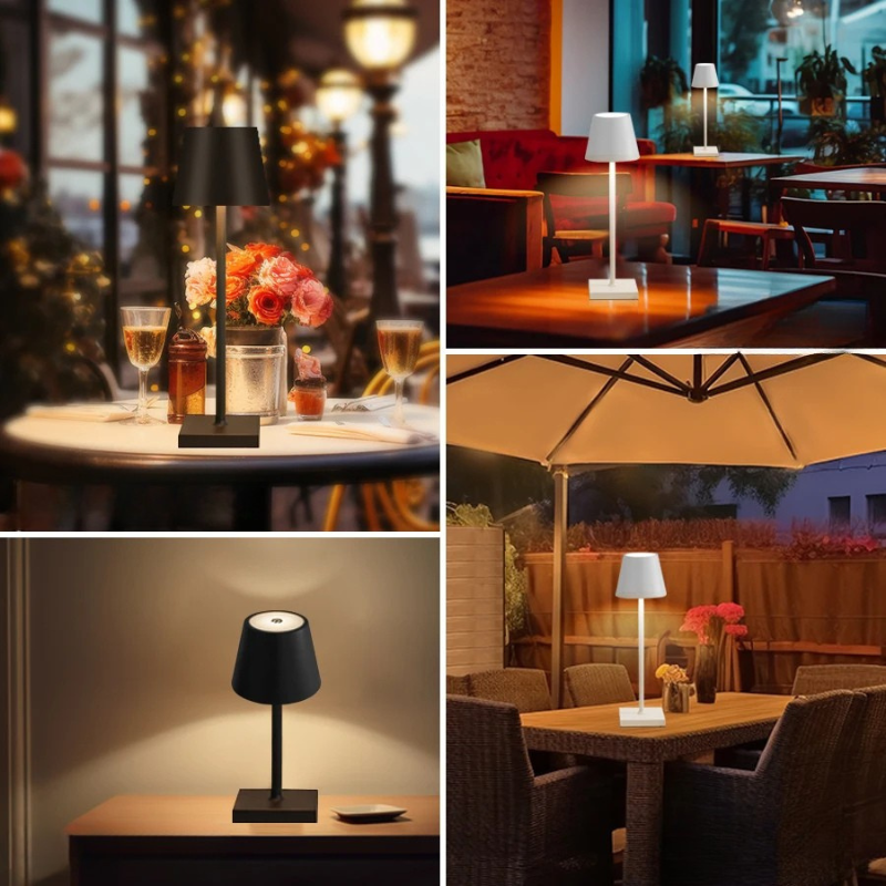 Wiederaufladbare LED Tischlampe mit Touch-Schalter – 3-stufig dimmbar & kabellos für stilvolle Atmosphäre