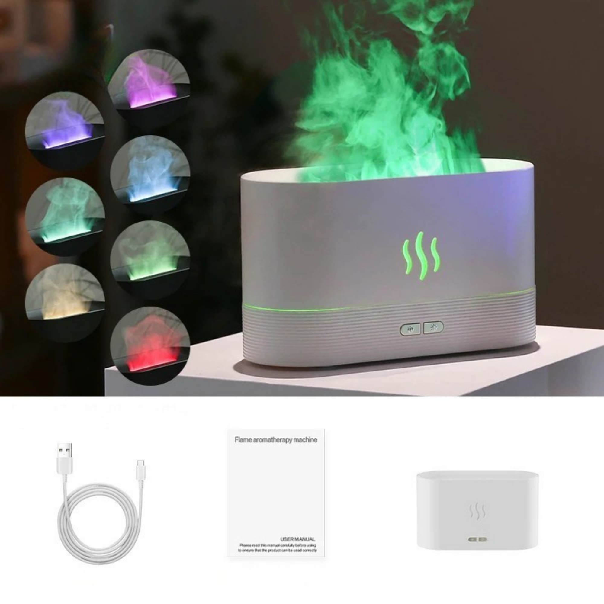 Aroma Diffusor Luftbefeuchter – Stilvolles LED-Flammen-Design für entspannte Momente